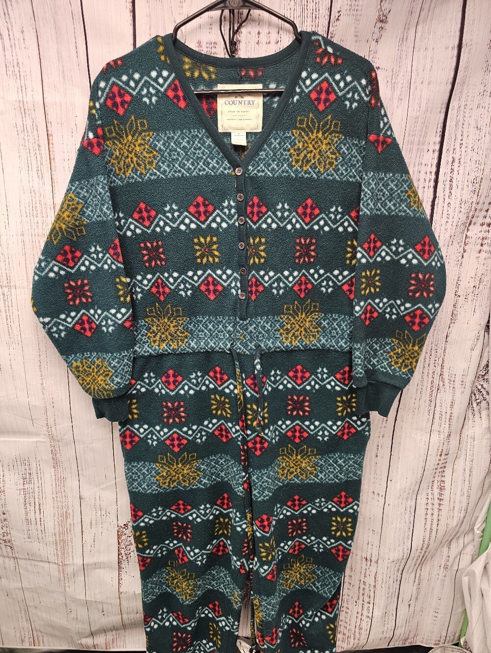 Vintage Victoria's Secret Country Fleece Jumpsuit Onesie Women's Small